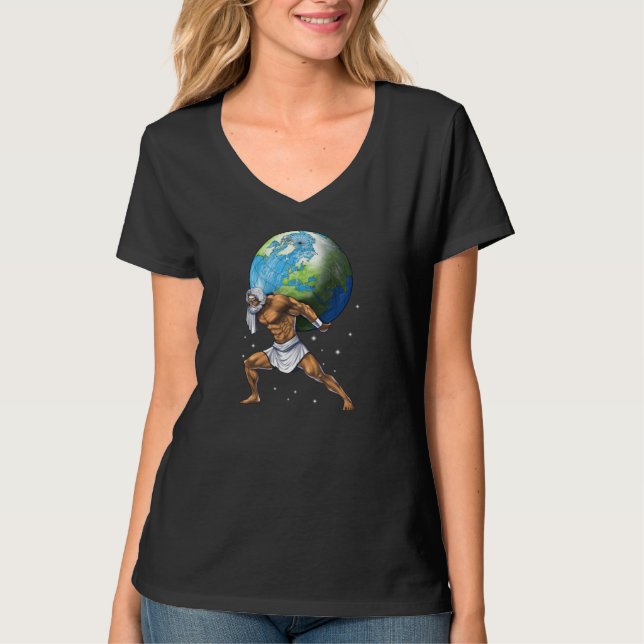 Camiseta Atlas de Dios de la mitología griega (Anverso)