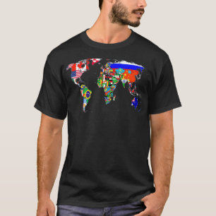 Camiseta Atlas de la bandera del país del mapa mundial
