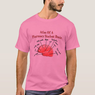 Camiseta Atlas de un cerebro de estudiante de farmacia