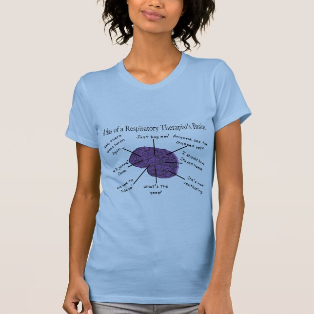 Camiseta Atlas de un cerebro del terapeuta respiratorio (Anverso)