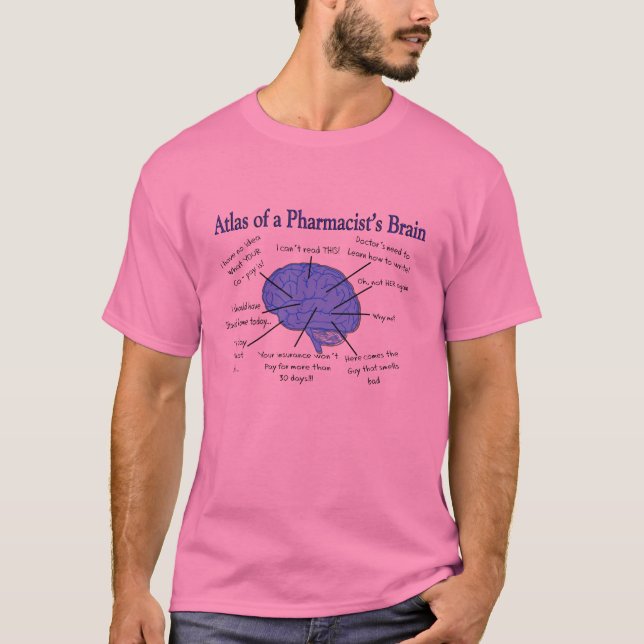 Camiseta Atlas de un farmacéutico Cerebro-Hilarante (Anverso)