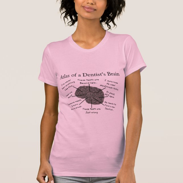 Camiseta Atlas del cerebro de un dentista (Anverso)