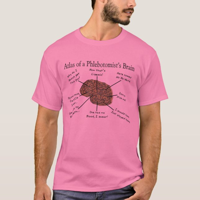 Camiseta Atlas del cerebro de un Phlebotomist (Anverso)
