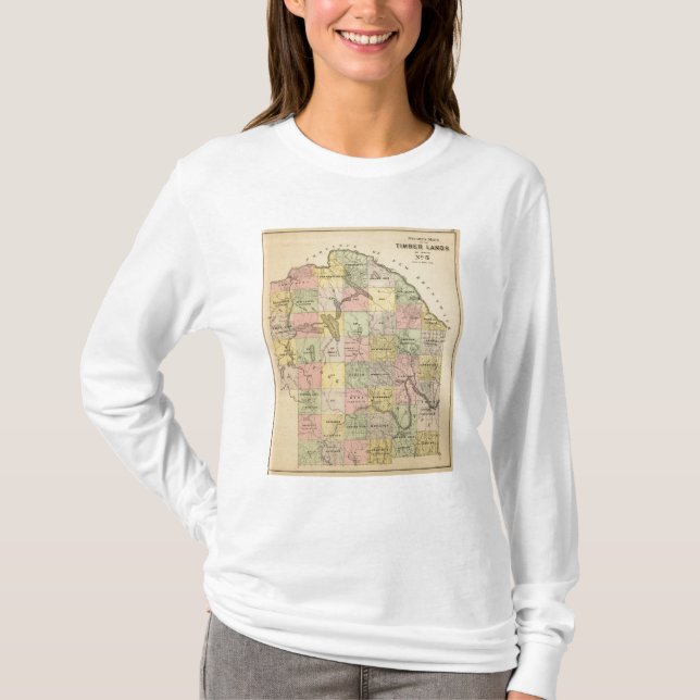 Camiseta Atlas del mapa de las tierras 5 de la madera (Anverso)