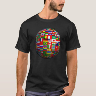 Camiseta Atlas del Mapa Mundial de Banderas