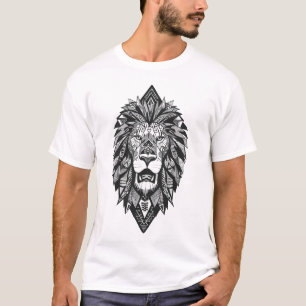 Camiseta Atlas León Marruecos Tribal Geométrico Minimalista