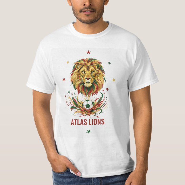 Camiseta Atlas Lion T-Shirt – Morocco Football Pride (Anverso)
