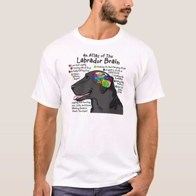 Camiseta Atlas negro del cerebro de Labrador (Anverso)
