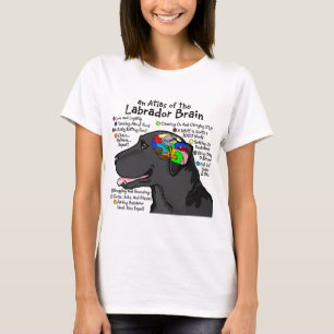 Camiseta Atlas negro del cerebro de Labrador