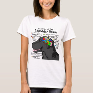 Camiseta Atlas negro del cerebro de Labrador