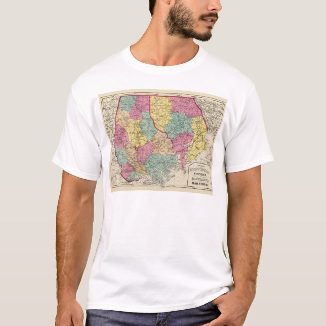 Camiseta Atlas topográfico de los condados 3 de Maryland (Anverso)