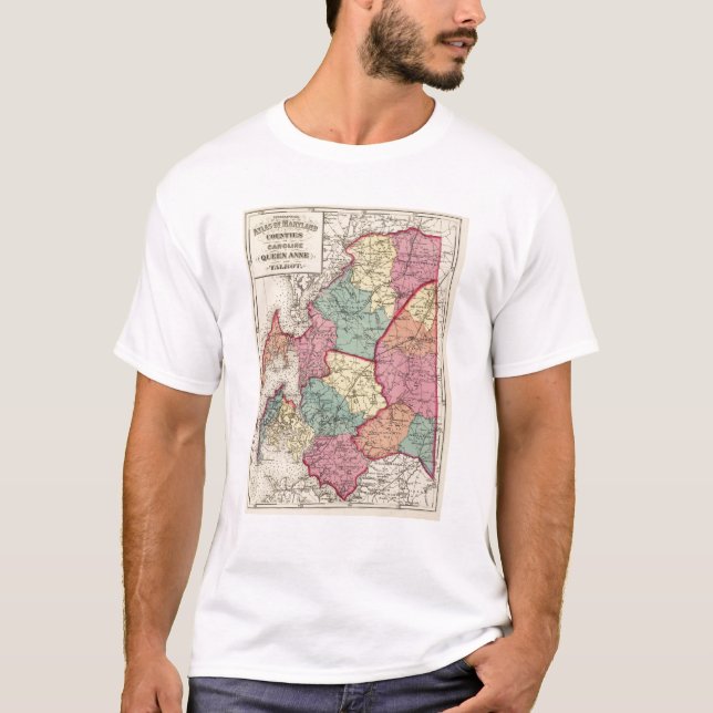 Camiseta Atlas topográfico de los condados de Maryland (Anverso)