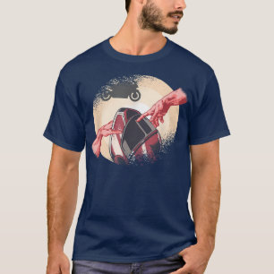 Camiseta Atleta ciclista de motocicleta con casco de motoci