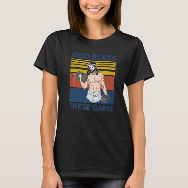 Camiseta Atleta cristiano Gym Dios bendiga esta ganancia (Anverso)