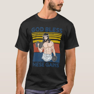 Camiseta Atleta cristiano Gym Dios bendiga esta ganancia