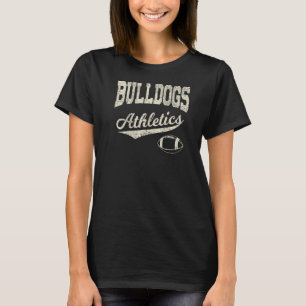 Camiseta atleta de fútbol de secundaria de bulldoges de uso