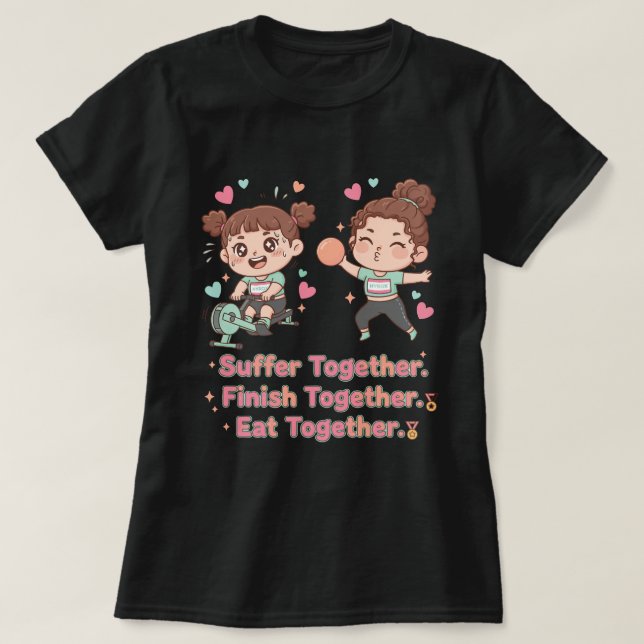 Camiseta Atleta Híbrido Adorable Sufre y Termina Juntos  (Diseño del anverso)
