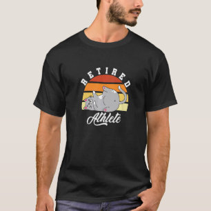Camiseta Atleta Jubilado Gato Retro Deportista