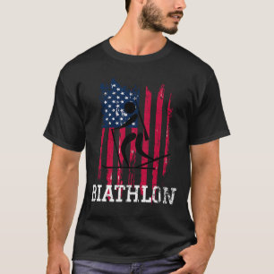 Camiseta Atleta Patriótica De Biatlón Bandera De Ee.Uu. Tir