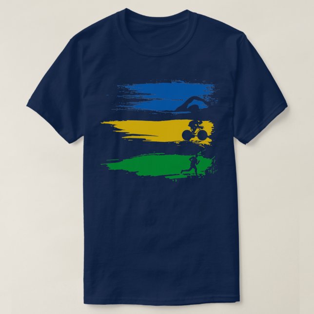 Camiseta Atletas de la competencia Triatlón de Carreras (Diseño del anverso)
