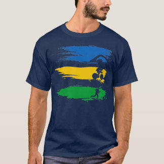 Camiseta Atletas de la competencia Triatlón de Carreras