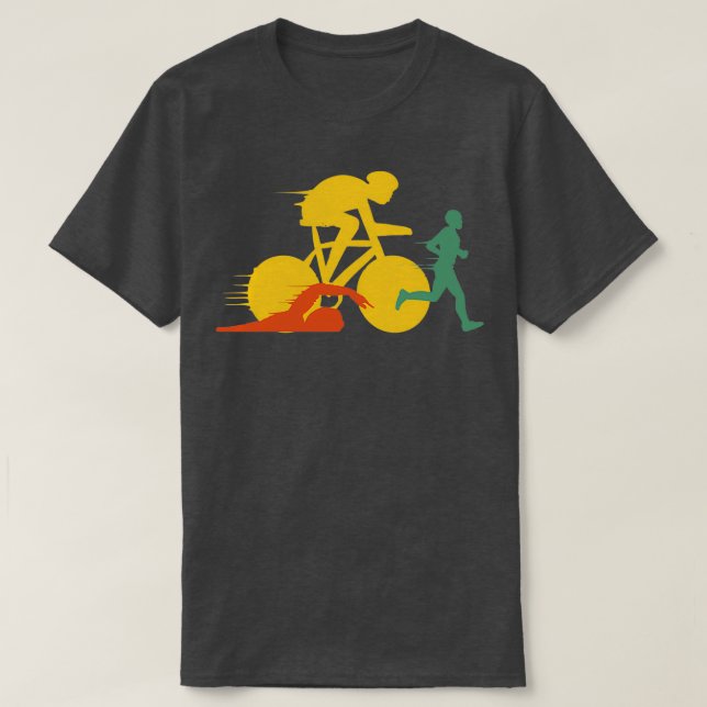 Camiseta Atletas de la competencia Triatlón de Carreras (Diseño del anverso)