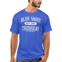 Camiseta atlética de jueves de la camisa azul