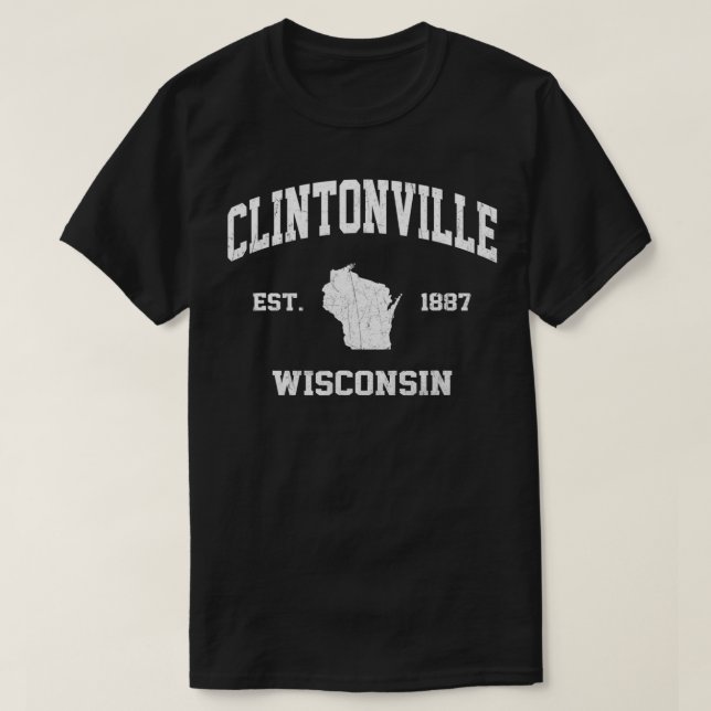 Camiseta Atletismo de estado de Clintonville Wisconsin WI v (Diseño del anverso)