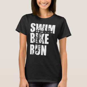 Camiseta Atletismo de Triatleta de Natación en Bicicleta de