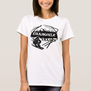 Camiseta Atmósfera de esquí blanco negro de Chamonix Franci