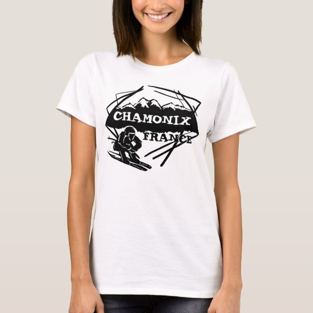 Camiseta Atmósfera de esquí blanco negro de Chamonix Franci (Anverso)