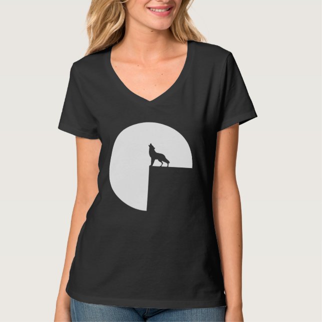 Camiseta Atmospheric Wolf Howling at the Full Moon  1 (Anverso)