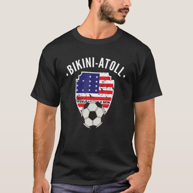 Camiseta Atolón de Bikini Bandera Fútbol Atolón Bikini Pri (Anverso)