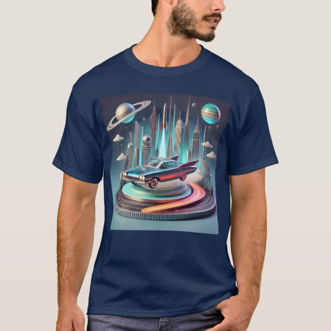 Camiseta Atomic Futuristic Big Fins Coupe Car (Anverso)