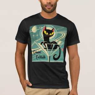 Camiseta Atómico espacio futurista edad Black Cat Martini