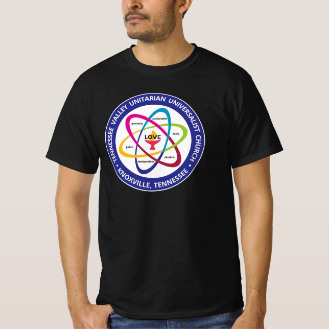 Camiseta Átomo de Valores Compartidos - Associ Universalist (Anverso)