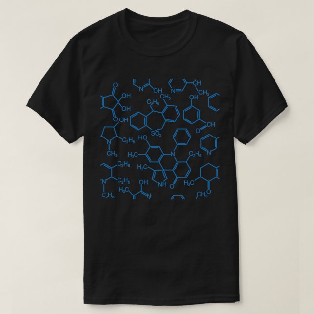 Camiseta Átomos de química formas reacciones y estructuras (Diseño del anverso)