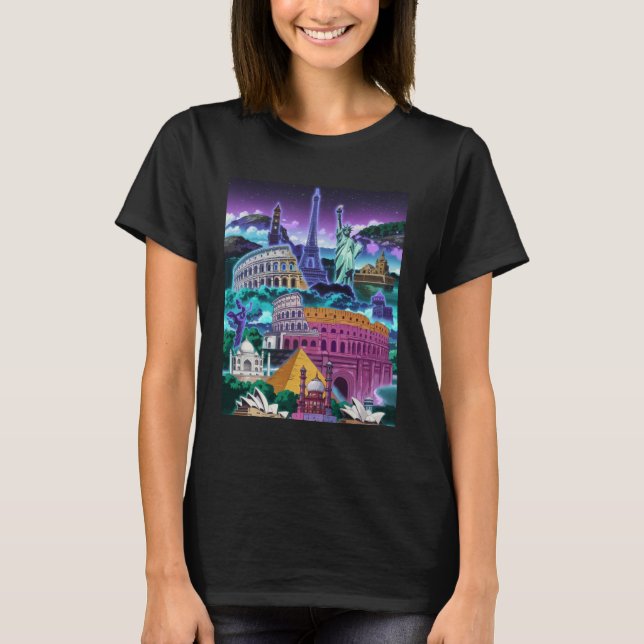 Camiseta Atracciones Turísticas Famosas (Anverso)