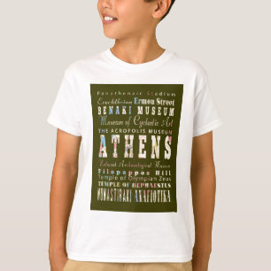 Camiseta Atracciones y lugares famosos de Atenas, Grecia