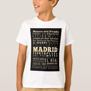 Camiseta Atracciones y lugares famosos de Madrid, España