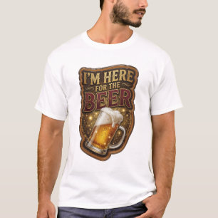 Camiseta Atractiva ESTOY AQUÍ POR LA CERVEZA