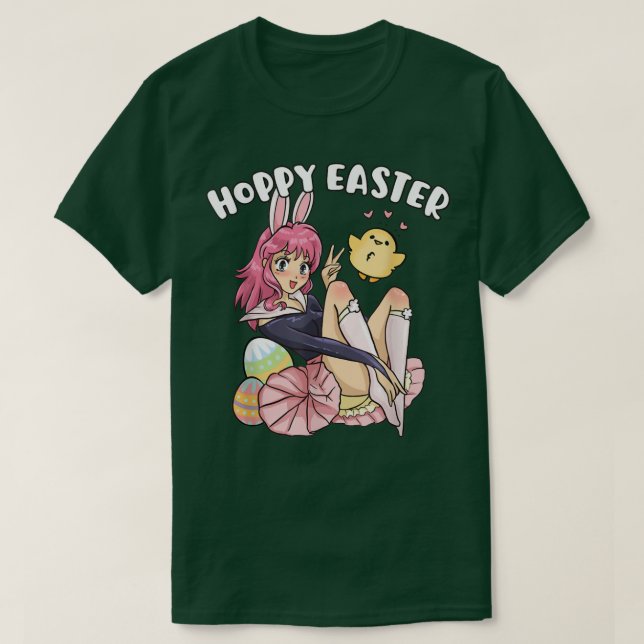 Camiseta Atractiva pascua dulce conejo Anime Kawaii Pascua  (Diseño del anverso)