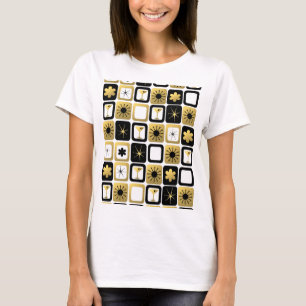 Camiseta atractiva retra del oro