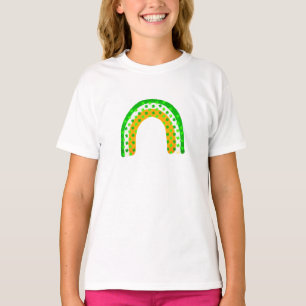 Camiseta Atractivo camisón verde arcoiris irlandés para niñ