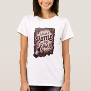 Camiseta Atractivo morado COMIENZA UNA BOTELLA NO LA GUERRA
