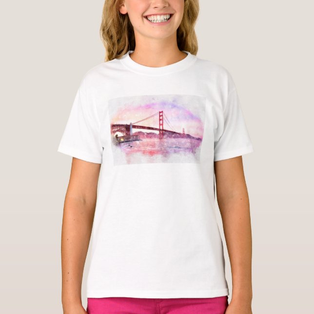 Camiseta Atractivo pastel del puente Golden Gate en San Fra (Anverso)
