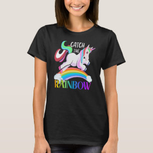 Camiseta Atrapa el diseño de Unicornio de Arcoíris