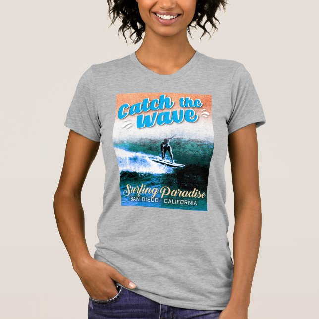 Camiseta Atrapa la ola - Paraíso de surf (Anverso)