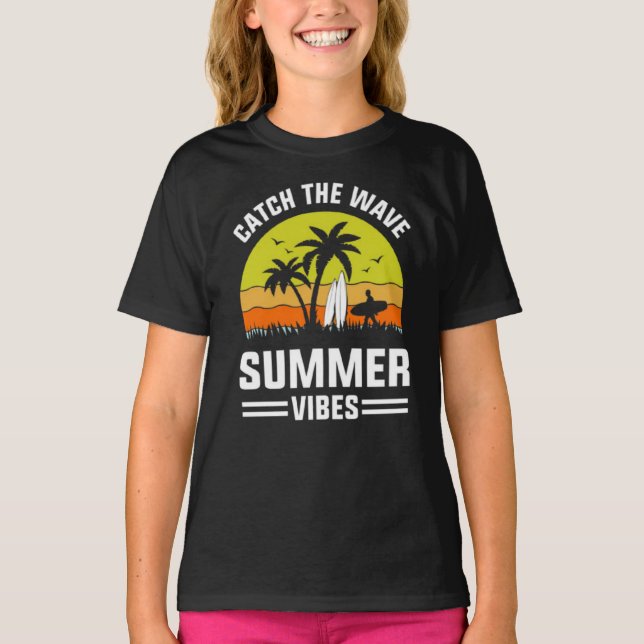 Camiseta Atrapa La Ola Vibraciones De Verano-64193 (Anverso)