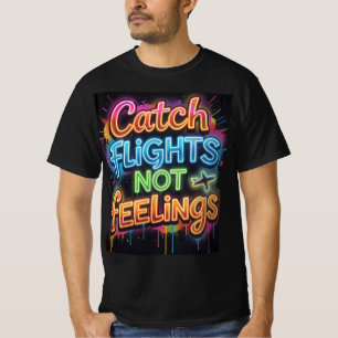 Camiseta Atrapa Vuelos No Sentimientos Graffiti Neon Viaje 